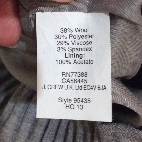 J. Crew Grey Wool Skirt Sz 8 Mini Skirt Elastic Waist Lined Neutral Classic - Picture 3 of 4